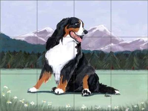 Barmano Perro de Montaña Baldoso Salpicadero M. K. Zeppa Arte Canino Mural de Cerámica MKZ002 - Imagen 1 de 2