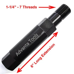 6” Core Drill Bit Extension 1-1/4” - 7 Male to 1-1/4” - 7 Female - Picture 1 of 3