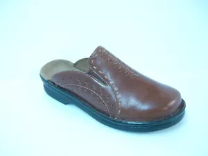CLARK'S BROWN LEATHER MULES EXCELLENT USED CONDITION SZ 6M - Picture 1 of 7