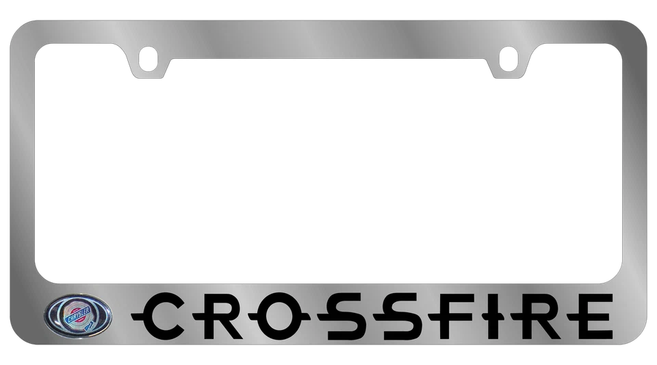 Marco de matrícula de acero inoxidable premium con logotipo de Chrysler Crossfire cromado Foto 1 de 1