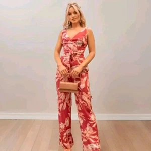 SHEIKE RRP$120 Whimsical Pink Tropical Floral High Waisted Wide Leg Pants size 8 - Picture 1 of 17