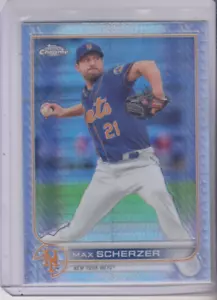 2022 Topps Chrome Max Scherzer Prism Refractor #66 New York Mets - Picture 1 of 2