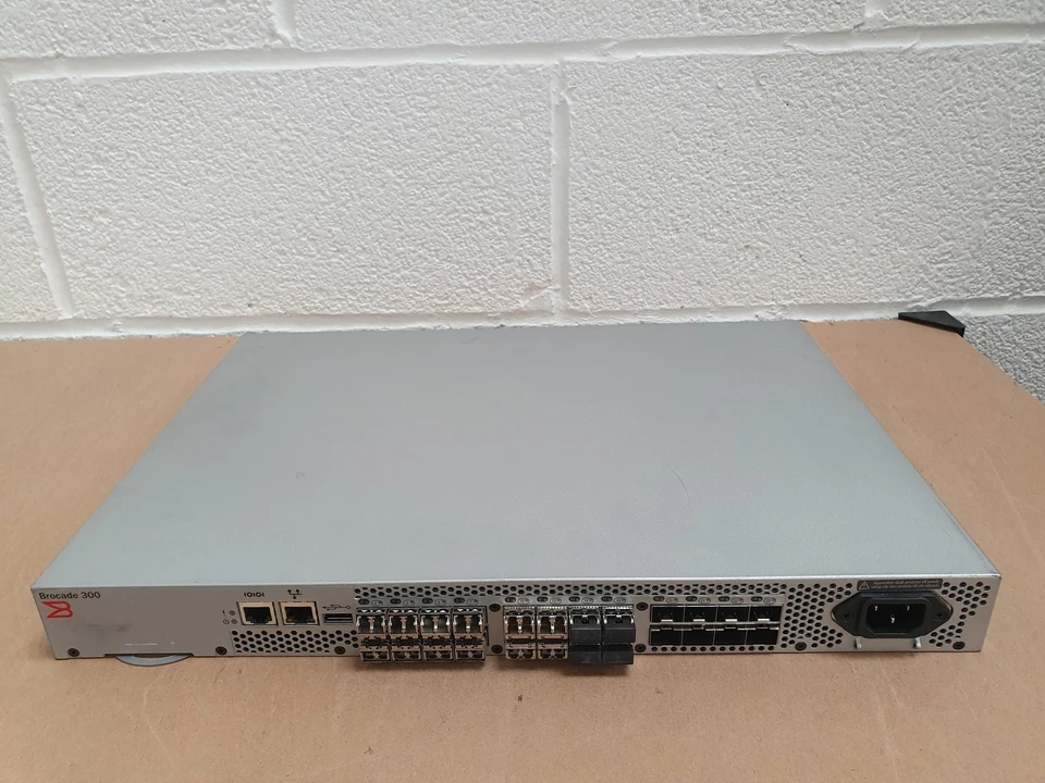 Brocade 300 24 Port (16 Active) 8Gb Fibre Channel SAN Switch w/ 16x 8G SFP+ - Image 1 of 1