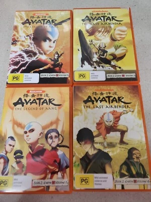 Nickelodeon AVATAR -Book 2 Earth Volumes 1,2,3,4 DVDS - REGION 4 - VGC - image 1 of 4