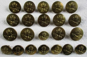 Charge 22 x RAF: "ROYAL AIR FORCE AIRMAN'S BRASS BUTTONS" (23mm-17mm, WW2 Era) - Bild 1 von 12