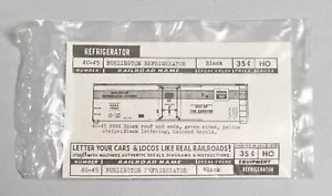 DECALCOMANIE TRENO WALTHERS CALIBRO HO BURLINGTON FRIGORIFERO NERO 40-45 #5 - Foto 1 di 2