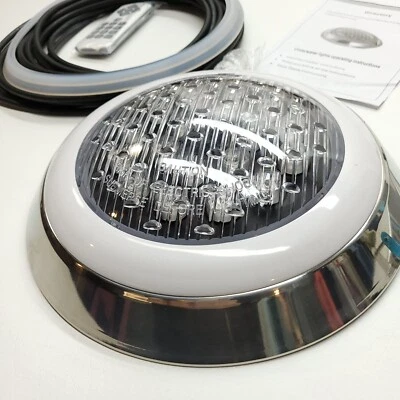 游泳池池池 LED 灯 IP68 不锈钢 AC24V 防水遥控潜水器 — 第 1/4 张图片
