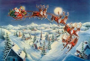 ACEO Limited Edition SANTA & SLEIGH by Sharon Sharpe! - Picture 1 of 1