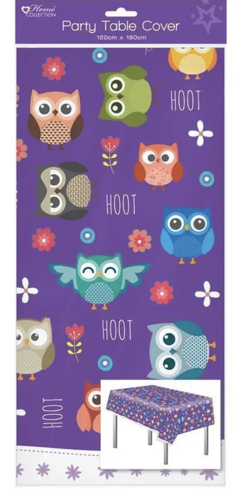 Mantel de plástico Woodland cumpleaños 120 cm x 180 cm fiesta búho discoteca niños Foto 1 de 1