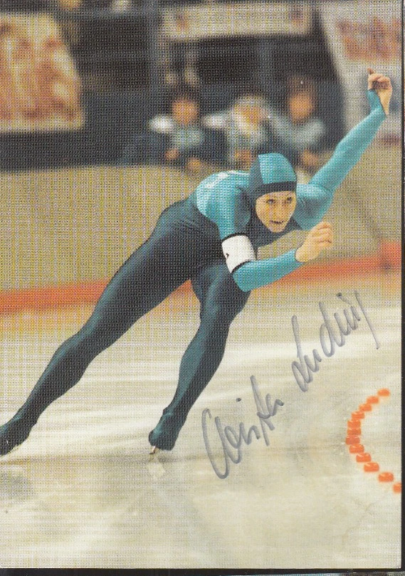 Olympia 1984 Gold * CHRISTA LUDING * Eisschnellauf * Original DDR-Autogrammkarte - Bild 1 von 1