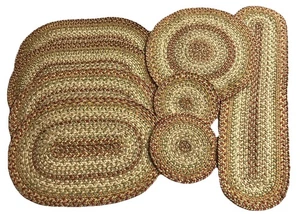 Set 8 geflochtene ovale Tischsets geflochten Jute rustikal Landhaus Urlaub Deko - Bild 1 von 10