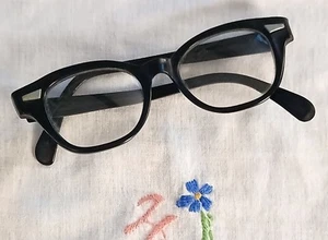 Vintage 60s Bausch & Lomb Glasses Buddy Holly Rockabilly Frames 4 1/2-5 3/4 RARE - Picture 1 of 4