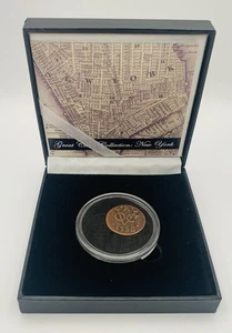 1736 Dutch VOC Duit – New York Penny – Great Cities Coin Collection NY Box & COA - Picture 1 of 5