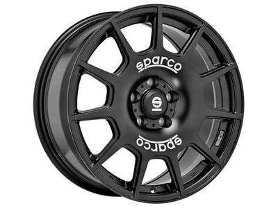 Cerchio in Lega Sparco Terra 7,5x17 ET45 PCD 5x114,3 Matt Black White Lettering - Immagine 1 di 2