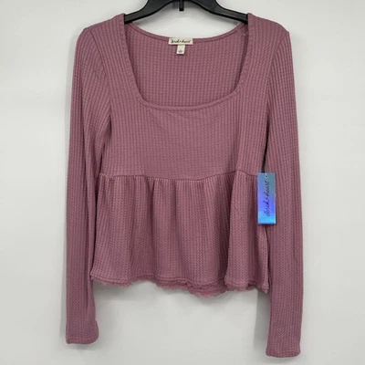 NUEVO CON ETIQUETAS Derek Corazón Top Juniors Talla M Rosa Bebé Muñeca Waffle Tejido Encaje Manga Larga Foto 1 de 4