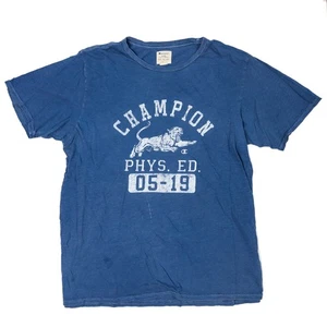 Vintage Champion Phys Ed T-Shirt Mens Size XXL Sportswear Graphic Print Blue - Picture 1 of 8