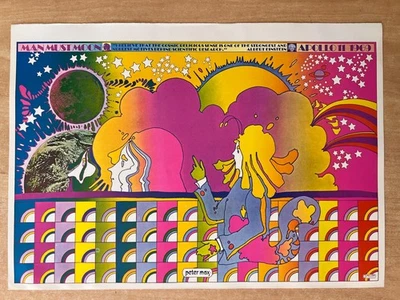 原版 1970 年彼得·麦克斯海报 APOLLO ONE 迷幻流行艺术 11 x 16 英寸很好! — 第 1/3 张图片