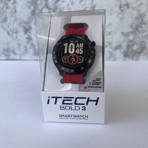 iTech Bold 3 Reloj Inteligente Unisex Adulto, Rojo, Correa Silicona-44mm - Imagen 1 de 8