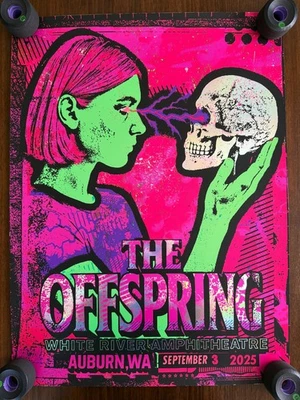 Offspring Supercharged 2025 Concert Poster #7/60 Auburn WA 9.3 foil blacklight - Image 1 of 4