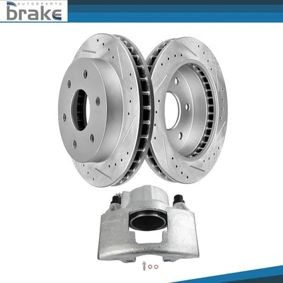 Pinzas de freno de disco izquierdo y par de rotores delanteros para GMC CHEVROLET K1500 K2500 Foto 1 de 4