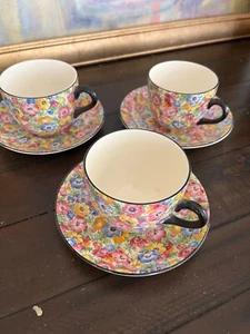 Vintage Burlington Ware Chintz Floral J Shaw Teetasse und Untertasse RAR England - Bild 1 von 7
