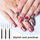 6pcs Fine Bristles Nail Art Liner Brush Striping Manicure 3 Sizes Striper Detail