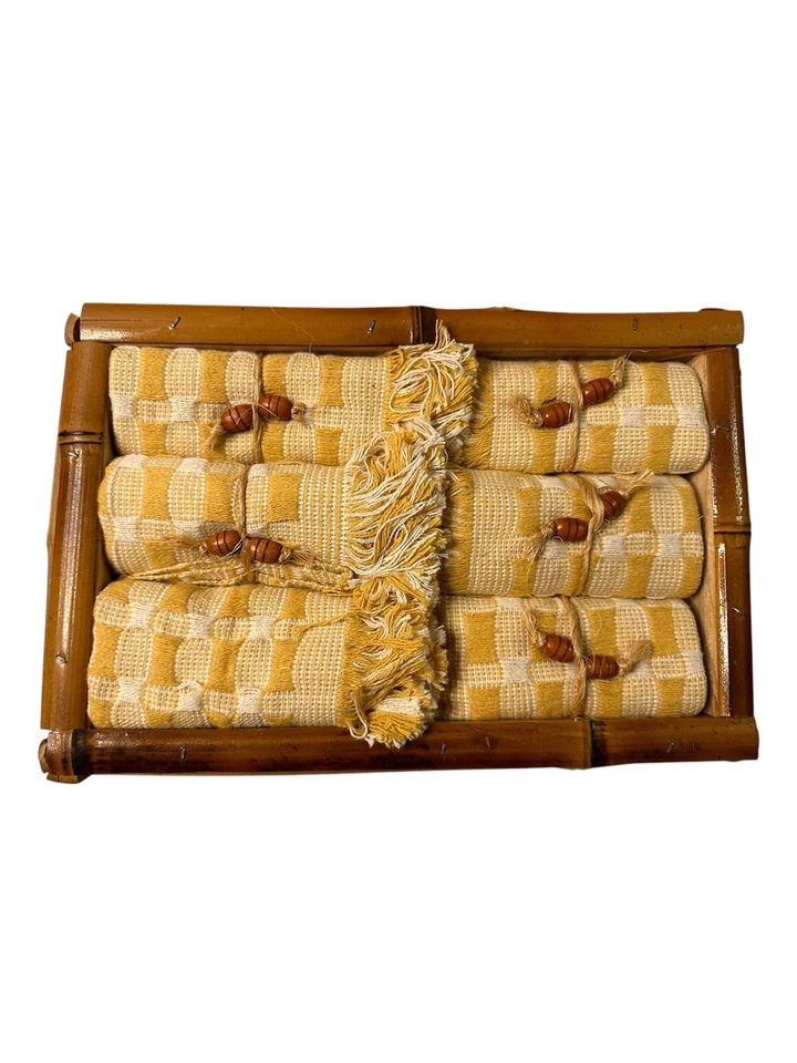 Бамбуковый винтажный настольный держатель салфеток с многоразовыми рулонными салфетками Tiki - Изображение 1 из 4