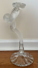 LEON APPLEBAUM TALL CANDLE HOLDER ART GLASS TWISTED ARTIST SIGNED 12.5" BLOWN