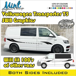 SWB VW Transporter Camper MOTORHOME Side Stripes Decals Van Graphics NO P&P 073 - Picture 1 of 4