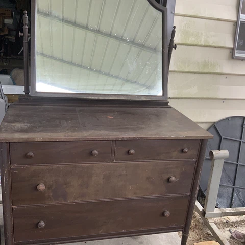 Simmons Vintage Metal Dresser With Mirror Industrial 1920 1040 Original Cover