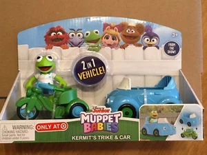 Disney Junior Muppet Babies KERMIT'S TRIKE & CAR 2 in 1 Vehicle Figure 2018 New - Picture 1 of 4