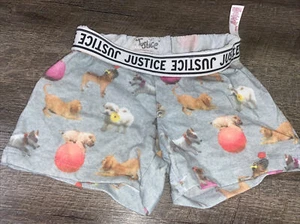 Justice Size 5 Soft Puppy Shorts Gray Pink Orange Floral Vguc - Picture 1 of 4