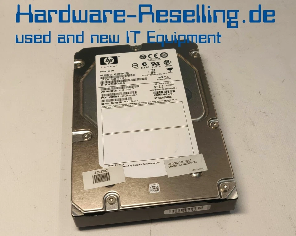 HP 300GB 15K RPM SAS 3,5" HDD ST3300657SS 581312-001 9FL066-032 623389-001 - Immagine 1 di 1