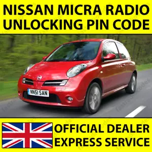 ✅NISSAN MICRA CAR RADIO NAVIGATION UNLOCKING PIN CODE DECODE FOR ALL MODELS✅ - Picture 1 of 5