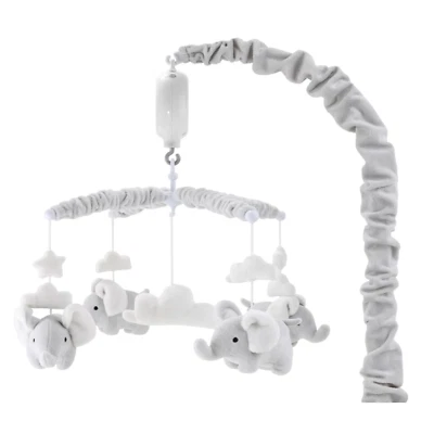 Crib Mobile for Girls or Boys - Soft Grey Musical Baby Crib Mobile with 12 Lulla - Image 1 of 4
