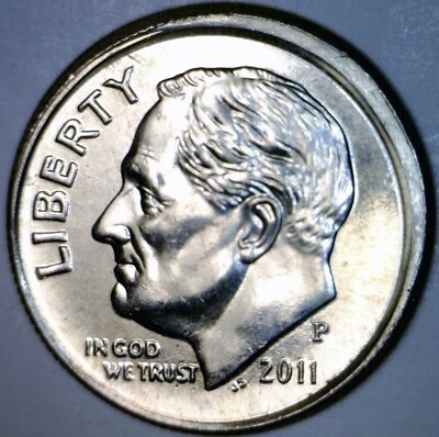 2011 ERROR Off Center Roosevelt Dime BU + RARE DATE O/C Coin LOT #29   FREE SHIP - Image 1 of 2