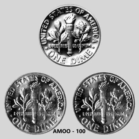 1984 P D S - Proof & 2 Uncirculated Roosevelt Dimes 3 coin Set from U.S. Mint Cover
