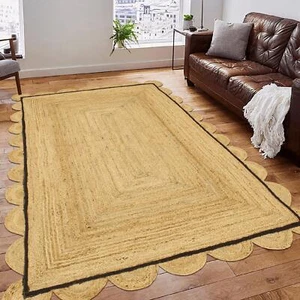 Jute Rug Braided style Reversible Area Rug Runner Modern Rustic Look Carpet Rugs - Picture 1 of 5