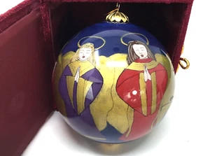 Navidad 2000 Pier-1 Li-Bien reverso pintado a mano ángeles cantores adorno de vidrio - Imagen 1 de 12