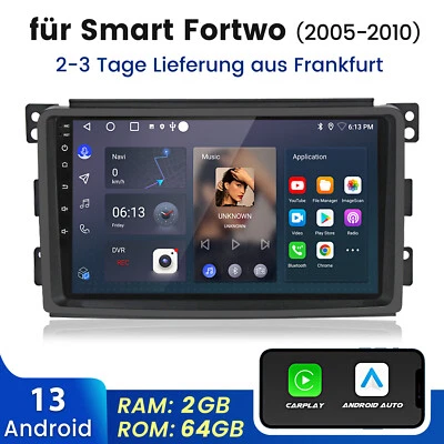 Für Benz Smart Fortwo Forfour 451 454 05-2015 Autoradio Android13 Carplay GPS FM - Bild 1 von 4