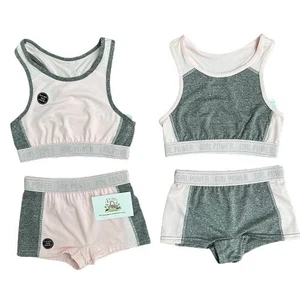 Girls Underwear Set Sports Ex Matalan Kids Childrens Crop Tops Knickers 2 PACK