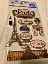 Paper House Productions 3D Stickers PARIS CITY OF LIGHTS Bon Appetit Oh la la