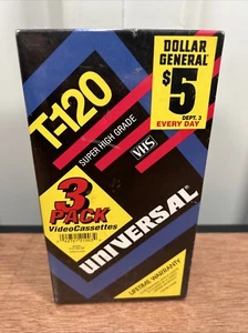3 Pack Universal SHG T120 6 Hour VHS Videocassette Tape V-2100 - NEW - Picture 1 of 5