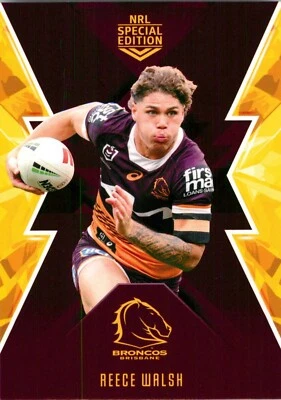 Tarjeta de edición especial 2025 Brisbane Broncos NRL TLA - Reece Walsh Foto 1 de 3