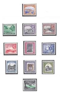 Cyprus KGV 1934 SG133-143 Wtm. Multi Script CA - MLH Complete Set - CV 200 GBP - Picture 1 of 2
