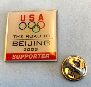 USA The Road To Beijing 2008 Olympic Supporter Revers, Mütze, Krawattennadel AMINCO 36 USC - Bild 1 von 2