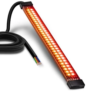 Tira de luz trasera LED de freno rojo ámbar flexible de 8" para motocicleta - Imagen 1 de 9