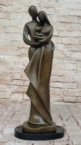 100% Bronze Skulptur Mann Frau Baby Familie Wohndeko Marmor Figur Verkauf Kunst - Bild 1 von 10