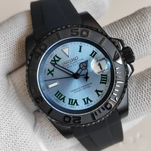 Seikmod Diver Aut | Ice Blue Roman Dial | Black PVD | 200M | Sapphire | NH35 - Picture 1 of 4
