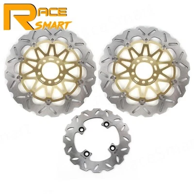 Juego de rotores de disco de freno delanteros traseros dorados flotantes para Kawasaki Ninja ZX9R 2002 2003 Foto 1 de 4